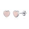 Philip Jones Rose Quartz Heart Stud Earrings