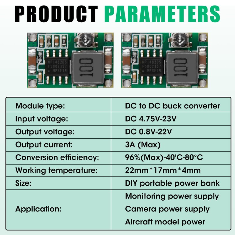 Pack of 6 DC-DC Step Down Converter Mini 360, Adjustable