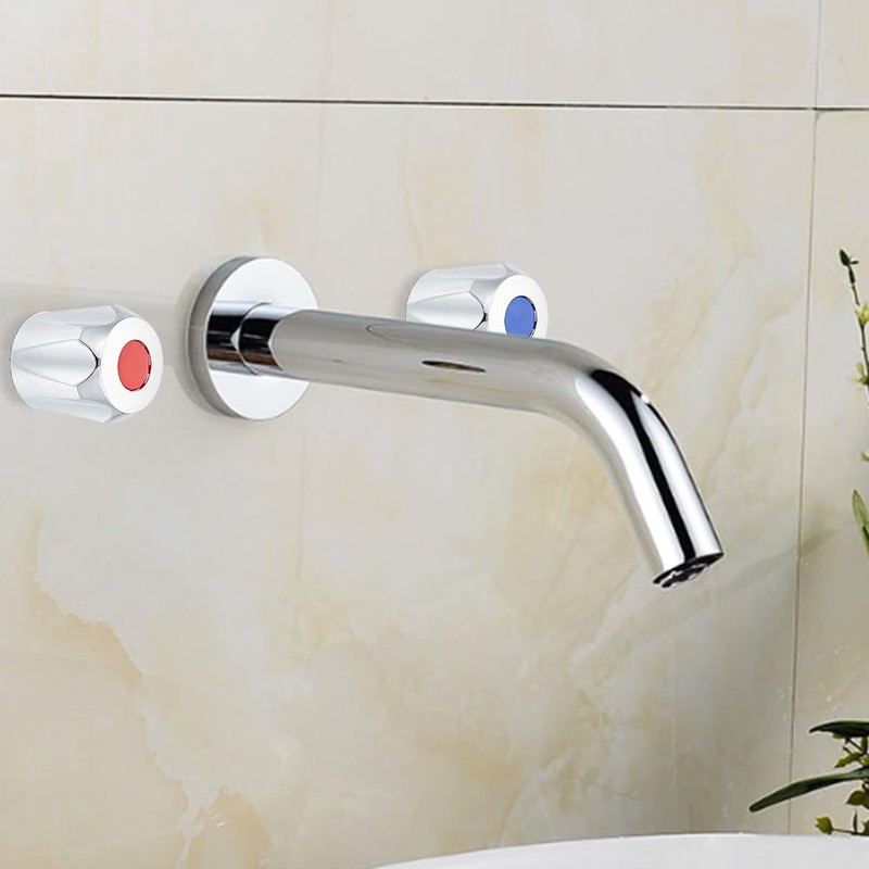 GOMAKERER 4 Sets 2 Colors Alloy Faucet Handles, Hot and