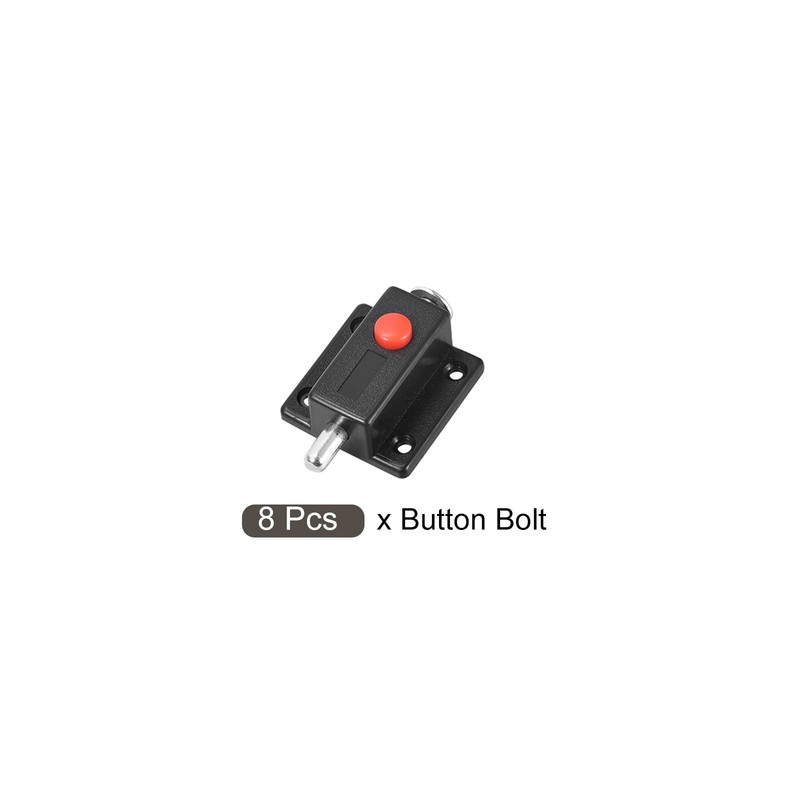 METALLIXITY Button Bolt Latch (1.46"x1.38") 8Pcs, ABS Security Push Button
