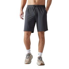 Rhone 9" Pursuit Short - Mens Lined Workout Short with Medium Compression Liner, Asphalt, Small