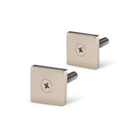 FHC SQLPEC2BN Square Low Profile End Caps for Single Sided Square Towel Bars - Brushed Nickel - Pack of 2