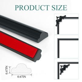 10FT Peel and Stick Chair Rail Panel Molding Trim, Flexible Self-Adhesive DIY Wall Molding Trim for Wall Paneling for Home Decoration(0.66IN*0.47IN Black)