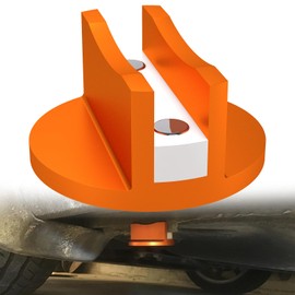 Chelhead 1 Pack Orange Magnetic Floor Jack Accessories Universal Aluminum Grooved Jack Pad 0.47” Jacking Puck Pinch Weld Slotted Compatible with Most Vehicles
