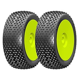 GRP GBY05X 1:8 Buggy Atomic X ExtraSoft Mounted Tires w/Yellow Wheel (2) : F/R
