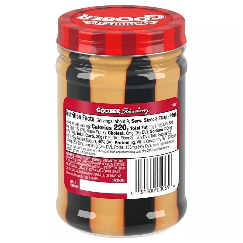 Smucker's Goober Peanut Butter and Strawberry Jelly Stripes, 18 Ounces
