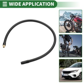 Motoforti Universal Tire Inflator Extension Tube Air Pump Extend Hose Adapter Tire Valve 23.62inch M8x0.8 10mm OD Durable Rubber Black Connector