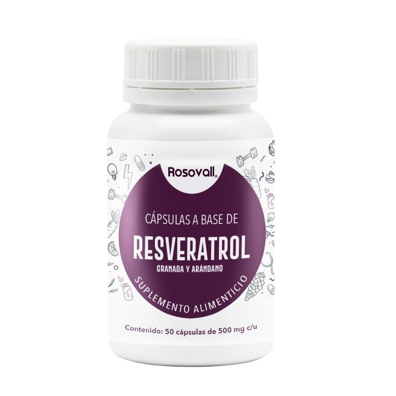 Resveratrol Cápsulas de 500 mg, 50 Cápsulas por Frasco