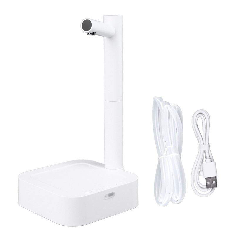 Desktop Water Bottle Dispenser White Extended Hose Low Noise Automatic