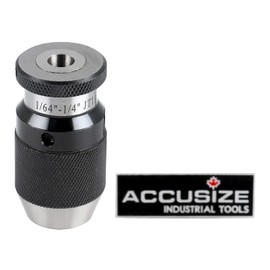 Accusize Industrial Tools Capacity 0-1/4 Inch to 1Jt Precision Keyless Drill Chuck, 0222-0870