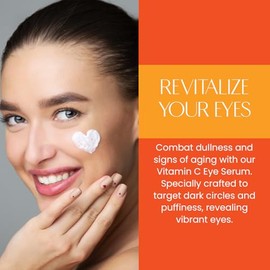 Suero con vitamina C para el contorno de ojos: antienvejecimiento, reduce la hinchazón, las ojeras y las arrugas, hidratante, probado por dermatólogos, cuidado de la piel coreano, 1 oz/30 ml