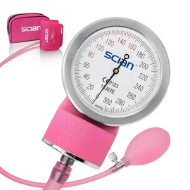 Scian SCIAN Manual Blood Pressure Cuff - Aneroid Sphygmomanometer with European Cuff 8.7-16.5" and D-Ring, Come with Carrying Bag for Nurse Doctor Senior Adult, Pink