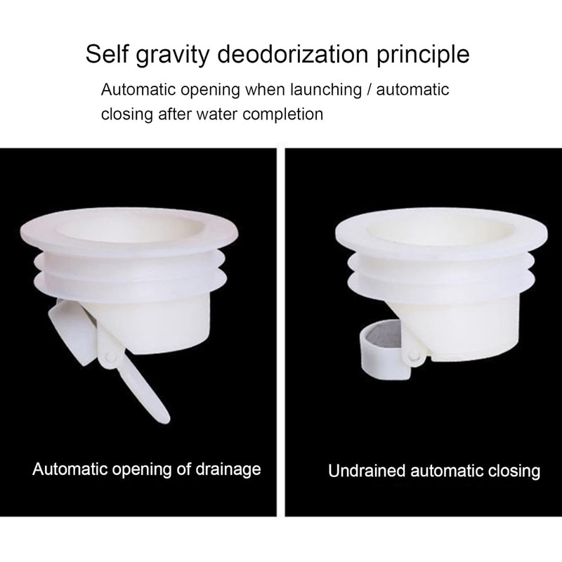 White Drainage Backflow Preventer Valve,Odor Proof Shower Floor Stopper One