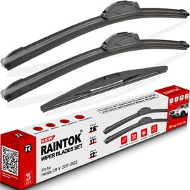RAINTOK Windshield Wiper Blades Replacement for Honda CRV CR-V 2017 2018 2019 2020 2021 2022 Original Factory Quality Front Rear Wipers Blade Set for My Car - 26" 17" 12" (Pack of 3)