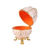 QIFU Hand Painted Easter Egg Figurine Trinket Box Hinged, Unique