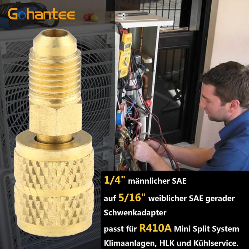 gohantee Pack of 2 R410A Female SAE Adapter Mini Split
