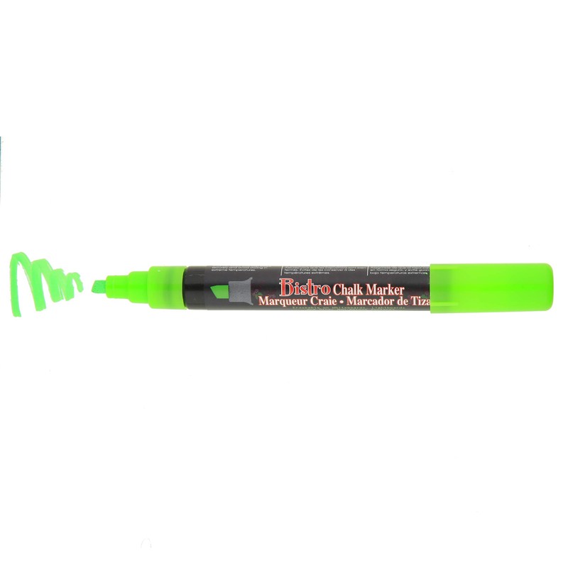 Uchida 483-C-F4 Chisel Tip Bistro Chalk Marker, Fluorescent Green