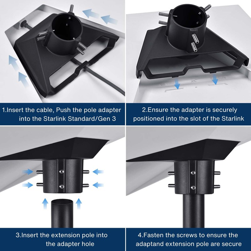 Steinwhale Adjustable Mounting Kit with Aluminum Pipe Adapter Pole Mount