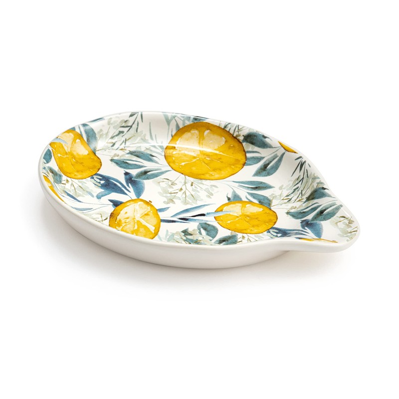 DEMDACO Juicy Yellow Lemons 6 x 4.5 Stoneware Spoon Rest