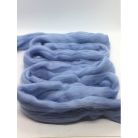 Baby Blue Merino Wool Top Roving Fiber Spinning, Felting Crafts USA (1lb)