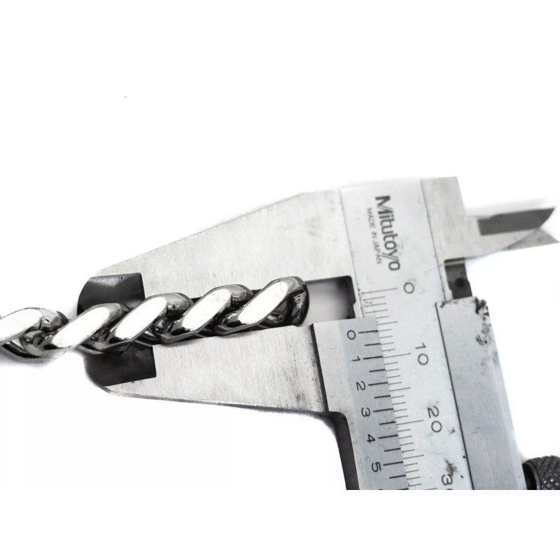 VERA Silver Cuban Chain Choker Style Necklace Black Pad Lock