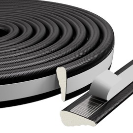 2 Pack*16.4 Ft Weather Stripping Seal Strip for Doors,Soundproofing Window Insulation Draft Stopper for Winter, Selfadhesive Foam Weather Strip for Door Frame,Door Gap Filler Noise Blocker(Black)