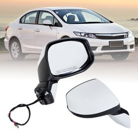xingshihuang Right Passenger Side Mirror For (2012 2013 2014 2015) HONDA CIVIC with Power Mirror Manual Folding丨Without Turn Signal Light Non-Heated Match to White Replace#76202TR0A01(3 Pins)