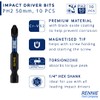10 x Rennie Tools 50mm Long PH2 Impact Screwdriver Driver
