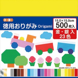 トーヨー 折り紙 徳用おりがみ 15cm角 23色 500枚入 090205