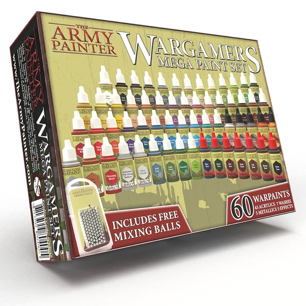 The Army Painter Paint Set - Miniature Painting Kit with 100 Rustproof Mixing Balls & 60 Nontoxic Acrylic Paints for Wargamers Hobby Model Paints for Plastic Models - Mini Figure Painting Kit