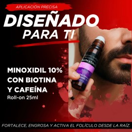 Minoxidil10% Biotina Y Cafeína Minoxidilbeard 3rollon 25mlcu