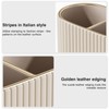 KINGFOM Makeup Brush Holder Organizer with Divider, PU Leather Vanity