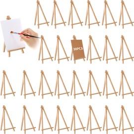 30 Pack Tall Wood Easels Tabletop Display Easels Art Craft Painting Easel Stand Wooden Triangle Painting Easel Arts Crafts Tripod Easels for Artist Adults Students (7.8 x 3.6 inch)
