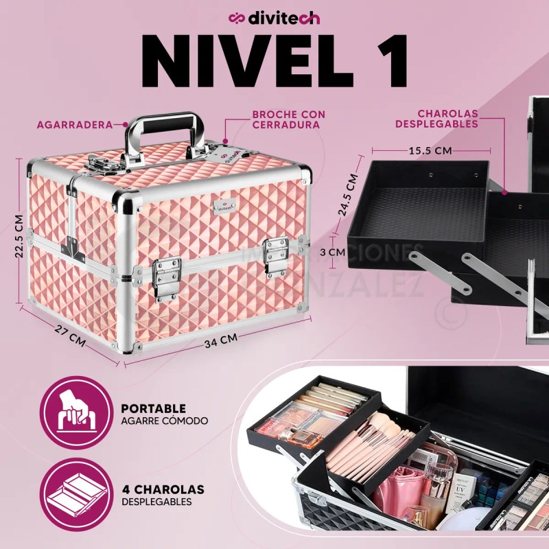 Neceser De 4 Niveles Profesional Con Llantas Desmontable Resistente Fácil