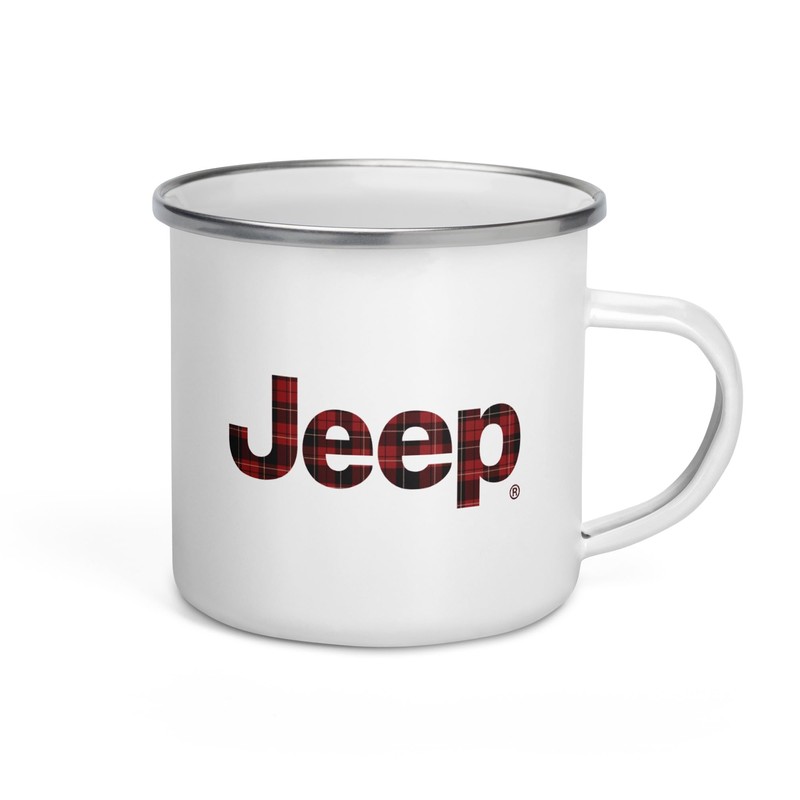 Jeep Plaid Enamel Campfire Mug - 12 oz