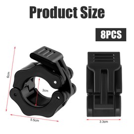 flintronic Dumbbell Clasps, 8 Pieces Quick Release Barbell for 30 mm Olympic Bar, Barbell Clips, Dumbbell Bar Clamp, Dumbbell Lock for Weight Training, Weightlifting, Fitness, Gym (Black)