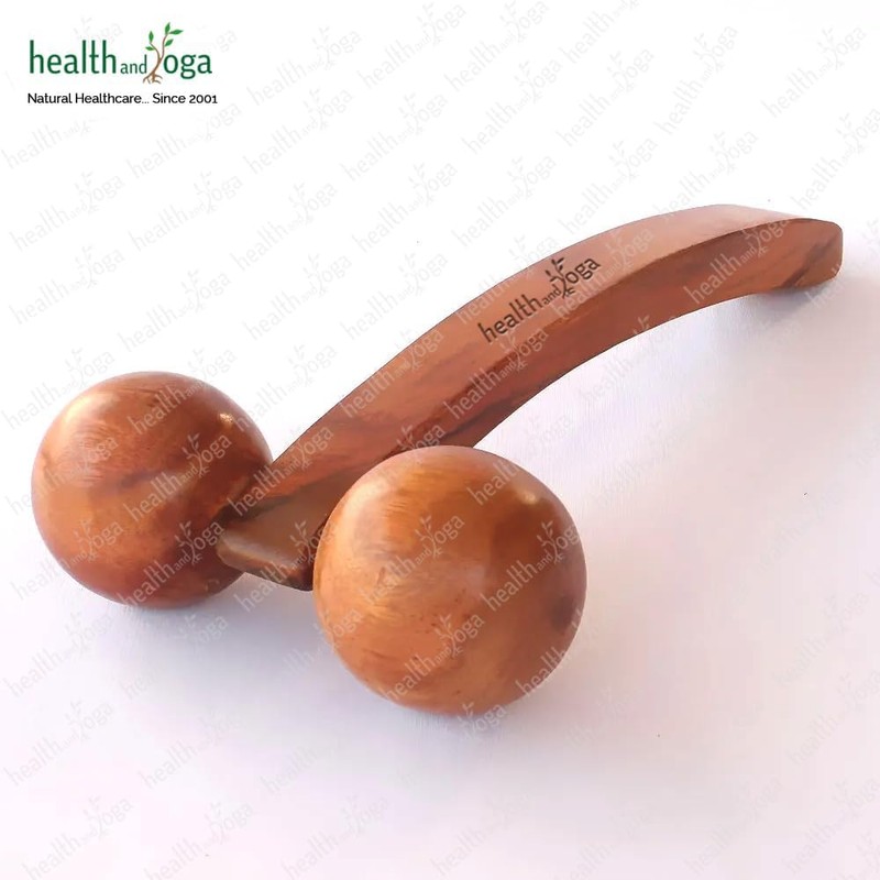 SoulGenie HealthAndYoga™ NatureSooth Wooden Massage Roller – Wood Therapy Massage