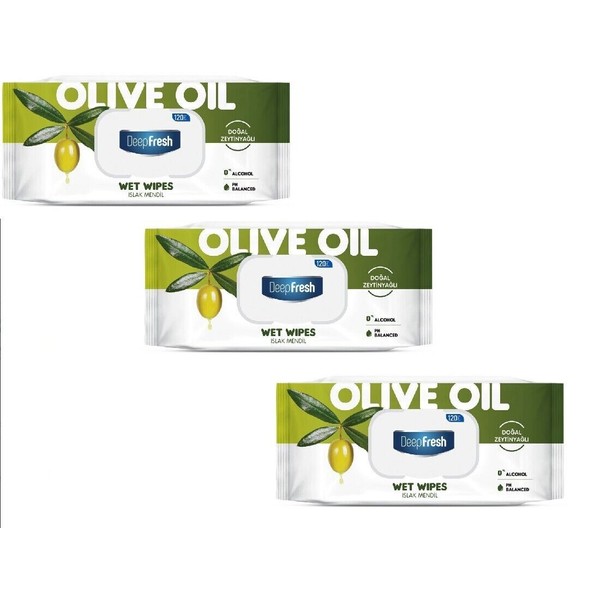 DeepFresh 3 Pack DeepFresh Natural Series Wet Wipes Olive Oil