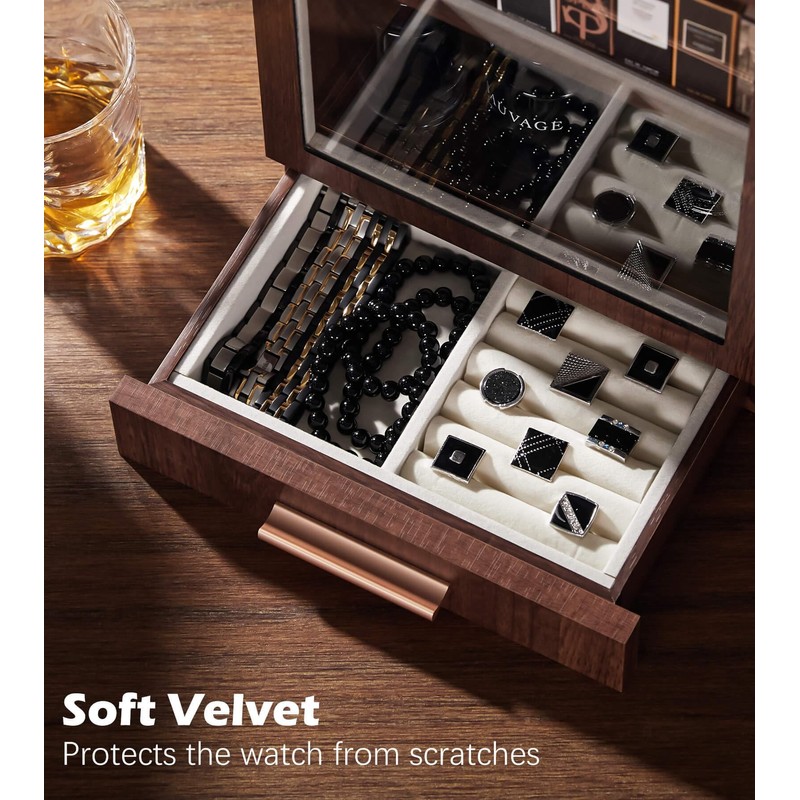 Homde Cologne Storage Organizer with Drawer - Men's Cologne Holder