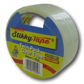 Stikky 18mm x 50m Premium Low Noise Packing Sticky Tape - Clear (Pack of 2)