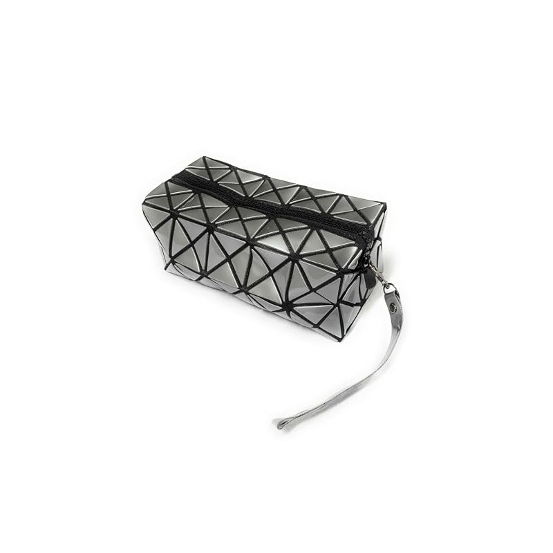 High Gloss Foldable Geometric Pencil Case Wash Bag Makeup Wrist
