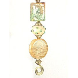 Arts & Crafts Mission Design Natural Cream, Tan, Brown and Green Craftsmen Ceiling Fan Pull Chain