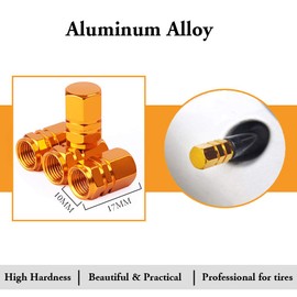 Grandview Car Tyre Valve Cap (8 Pack) Universal Shaft Covers for Cars, SUVs, Bikes, Bikes, Trucks, Motorcycles, Robust, Airtight Seal, Screw-on Easy Grip Insert, golden