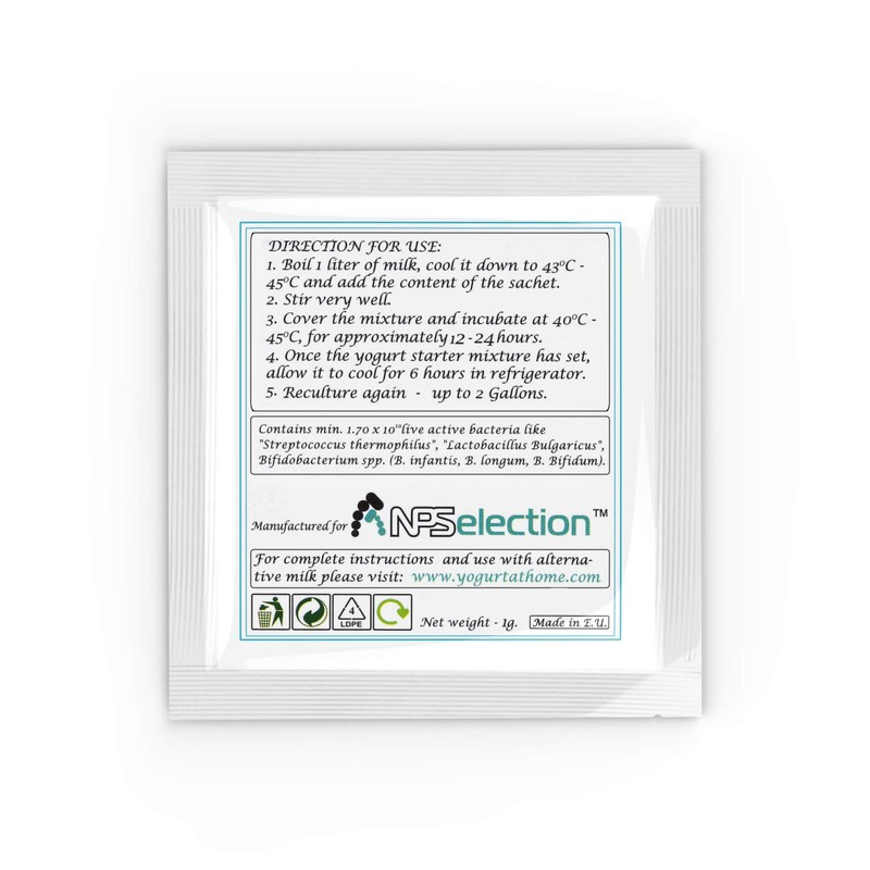 Yogurt Starter Cultures - Pack of 5 Freeze-dried Culture Sachets