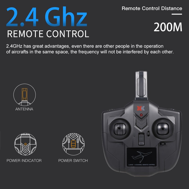 WLtoys XKS A180 RC Plane 3 Channel Remote Control Airplane