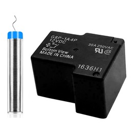 Tnuocke G8P-1A4P-12VDC 30A 250VAC Fully-Sealed PCB Relay for PC Board or Panel-Mounted, Solve F01 Code Problem of Dryer, with 10g Solder Wire Tool Combination