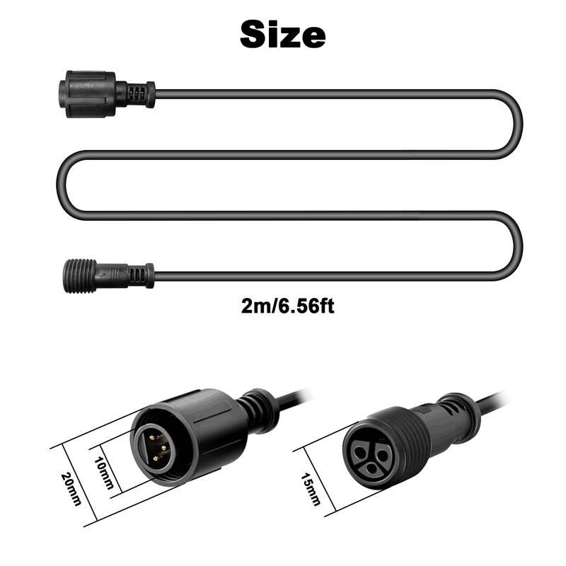 Banord 6.56FT Extension Cord for RGBW Landscape Spotlights, 3 pin(2