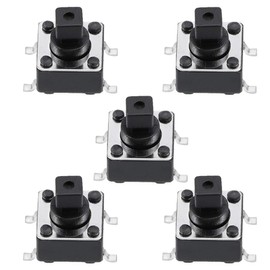 sourcing map 6x6x7.3mm Momentary Panel PCB Surface Mounted Devices SMT Mount 4 Pins Push Button SPST Tactile Tact Switch 5PCS
