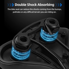 ROCKBROS Comfort Bike Seat Men Women Memory Foam Padded Wide Bike Saddle Waterproof Comfortable Bicycle Seat Cushion with Dual Shock Absorbing Universal Fit for Indoor/Outdoor Stationary Bikes