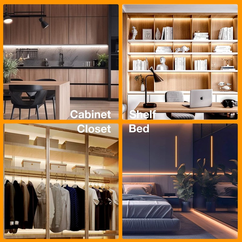 phopollo Motion Sensor LED Strip Lights - 10pcs Under Cabinet